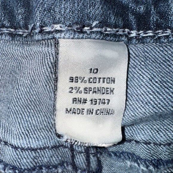 9.8 Women's Capri Blue Jeans SZ 10 Faded on Med Wash Stretch Straight Leg Steer - Picture 7 of 7